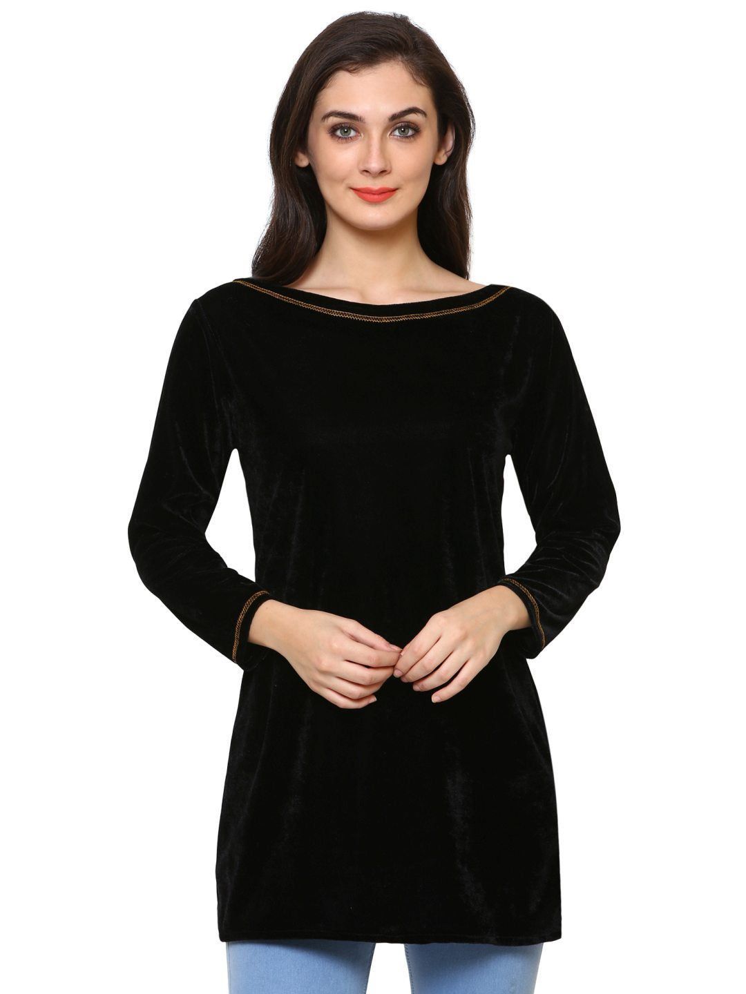 Klamotten Women's Velvet full Sleeves Top WD5K