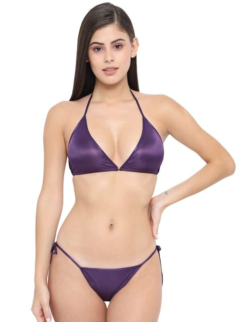 Klamotten Women's Sexy Purple Honeymoon Bikini Set 11J