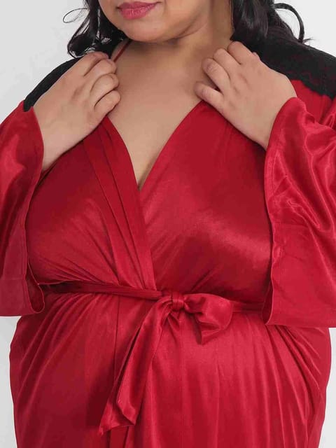 Plus Size Hot Two Piece Babydoll Night Dress for Honeymoon BB301Bm