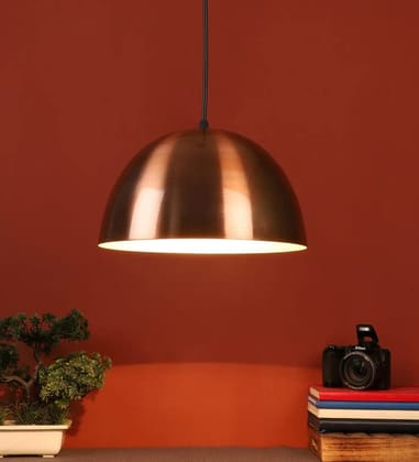 ELIANTE Copper Metal Hanging Light by Jainsons Lights - Without Bulb - 10-INCH-Ganja-HL-COP+GD