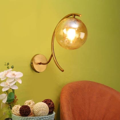 Eliante Iron Wall Light Gold Base Gold White Shade Wall Light for Living Room, Bedroom, Dining Room, Kitchen