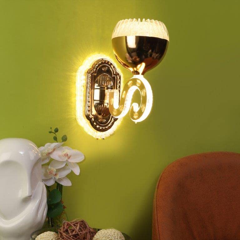 Eliante Iron Wall Light Gold Base Frost White Shade Wall Light for Living Room, Bedroom, Dining Room, Kitchen