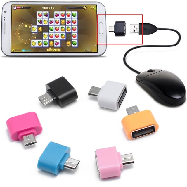 Assorted Micro USB OTG to USB 2.0 Adapter for Smartphones