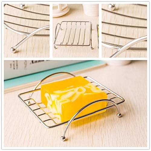 2 Pcs Stainless Steel Bathroom Soap Dishes Soap Box Holder/Soap Tray