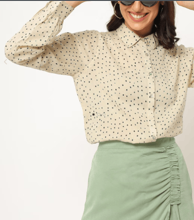 Micro Print Shirt with Full Sleeves