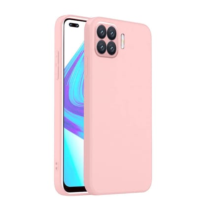 LIRAMARK Silicone Soft Back Cover Case for Oppo F17 Pro / A93 / Reno 4F (Pink)