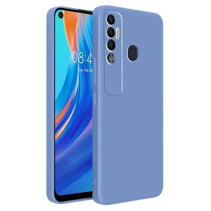 LIRAMARK Silicone Soft Back Cover Case for Tecno Spark 7 Pro (Blue)