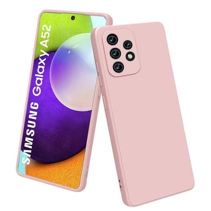 LIRAMARK Silicone Soft Back Cover Case for Samsung Galaxy A52 / Galaxy A52s 5G (Pink)