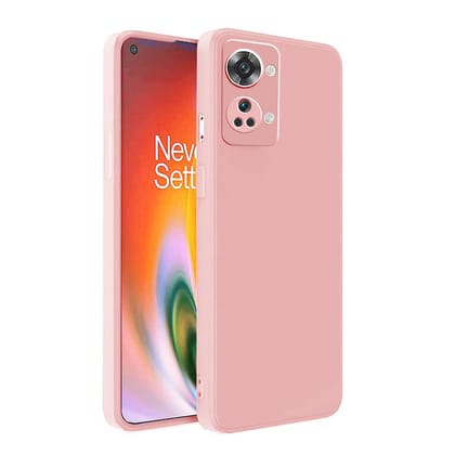 LIRAMARK Silicone Soft Back Cover Case for OnePlus Nord 2T 5G (Pink)