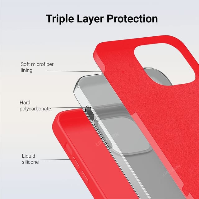 LIRAMARK Back Cover for Apple iPhone 13 Mini ( 5.4 inch ), Liquid Silicone  With inner microfibre - LIRAMARK 