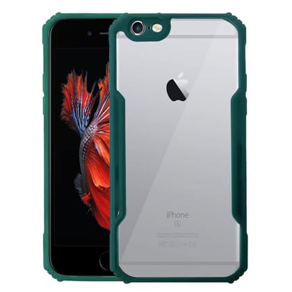 LIRAMARK Transparent Shock Proof Back Cover Case Designed for Apple iPhone 6 Plus / 6S Plus - (Pine Green)