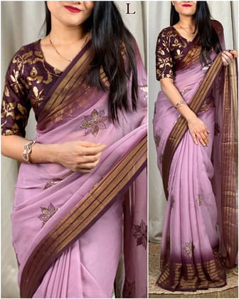 Soft Georgette chiffon Designer thread & sequin work saree