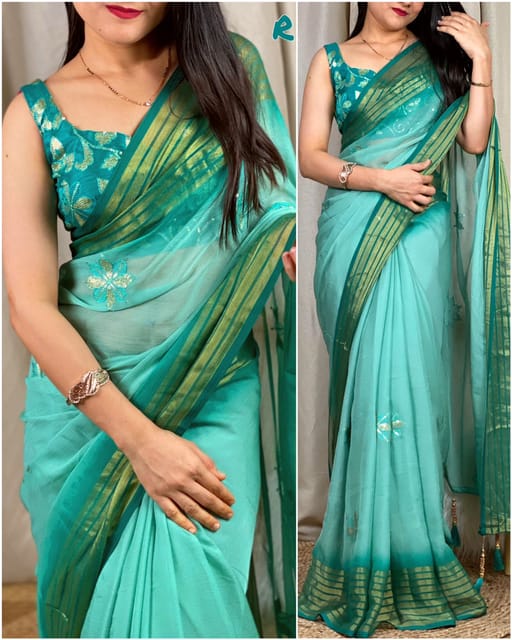 Soft chiffon saree with printed body... - Suisse Selections | Facebook