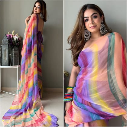 Printed Bollywood Organza Saree