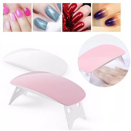 URBAN CREW 6W LED UV Nail Lamp USB Nail Dryer with Handy Mini Size Mouse Shape for all Gel Polish Shape for Gel Based Polishes Manicure/Pedicure 2 Timing Setting 45s/60s