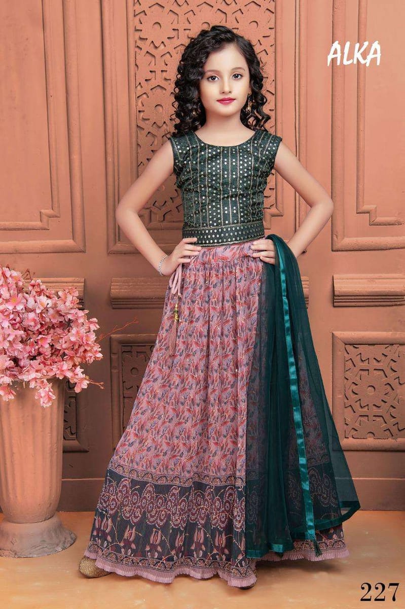 Buy Girls Self Design Readymade Lehenga Choli With Dupatta Set Online |  Muhenera Shopping