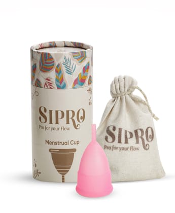 SIPRO Reusable Menstrual Cup for Women | Travel Friendly with Pouch, Ultra Soft Odour & Rash Free,100% Medical Approved Silicone |12 Hours Protection, No Leakage FDA Approved (Pack of 1) |