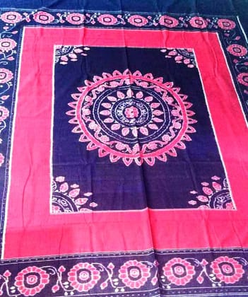 Sambalpuri Bandha Chakra Double Bedsheet