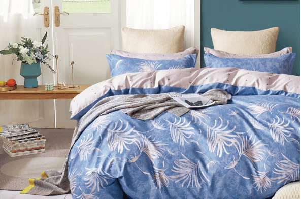 Cotton Over The Topo Cover Set-Thick Blue-GARNET XL 3 PC SET 1 Bedsheet 275 X 275 cms, 2 Pillow Covers 46 X 69 cms.