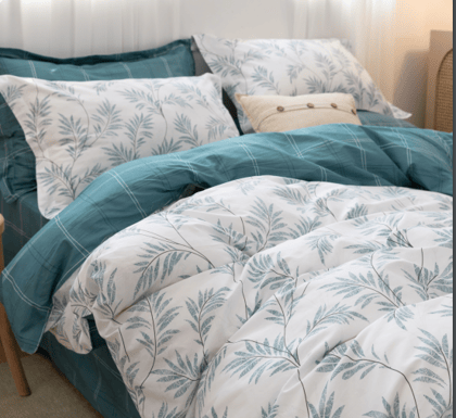 Cotton Flora Cover Set-White- 1 Bedsheet 275 X 275 , 2 Pillow Covers 46 X 69 cms.