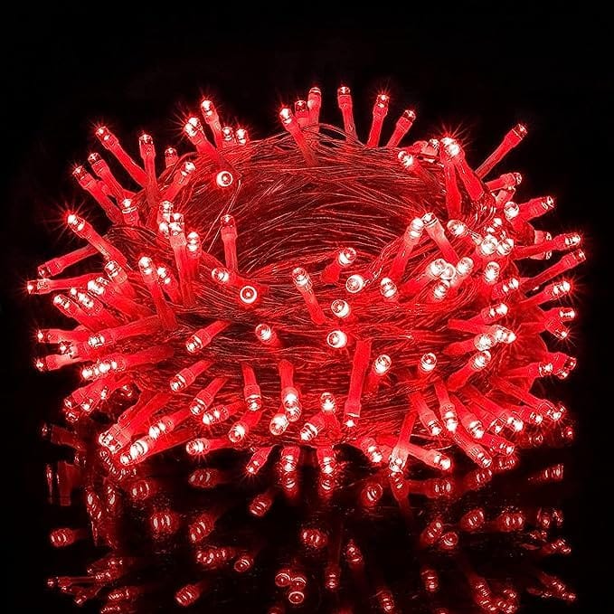 DAYBETTER� 15 Meter 30 LED Decorative Pixel Led String/Rice Light | 36 Feet Single Colour Diwali Still Led Ladi String Light for Home Decor, Christmas, Diwali and Festive Decoration (Red) DA-36