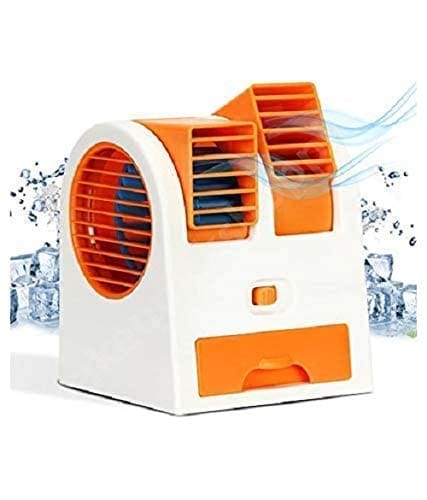 DAYBETTER Mini AC USB and Battery Operated Air Conditioner Mini Water Air Cooler Cooling Fan Duel with Ice Chambe Perfect for Temple,Home,Kitchen USE, Study Many MULTICOLOURS DAYBETTER-001