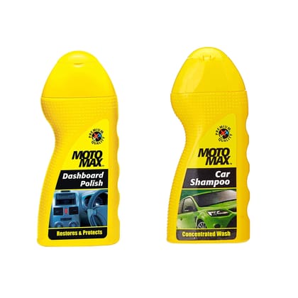MotoMax Car Dashboard Polish with Car Shampoo 100 ml each