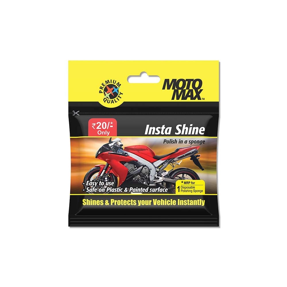 Motomax Instashine Sponge for Paint and Exterior Care|Instantly Cleans and Shines Bikes, Motorbikes, Cars Paint & Exterior| Micro-Fiber Sponge to Instantly Remove Oil, Dirt and Grease (Pack of 20)