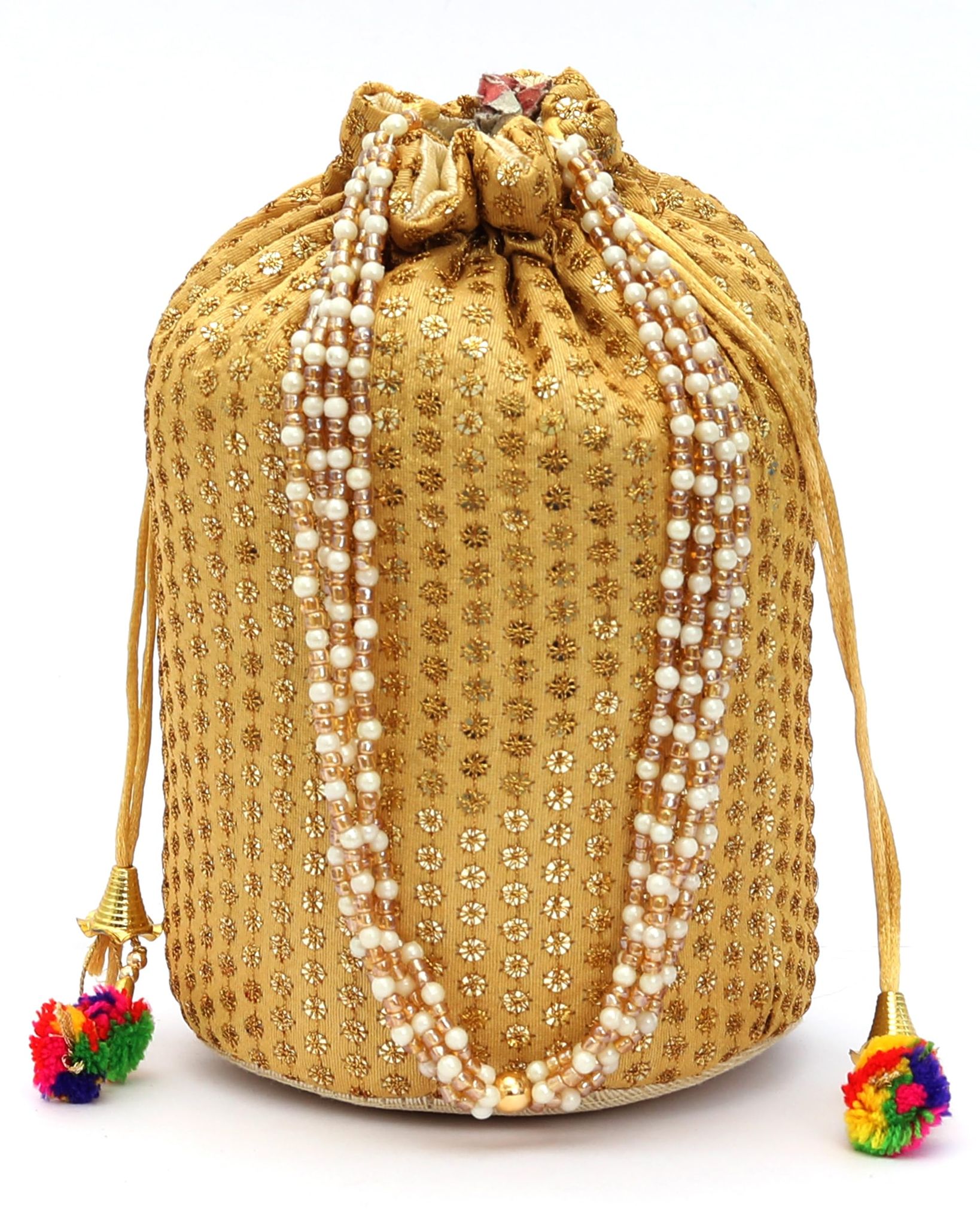 AUTHENTIC AK-WOMEN POTLI GOLDEN WORK WITH STAR A14