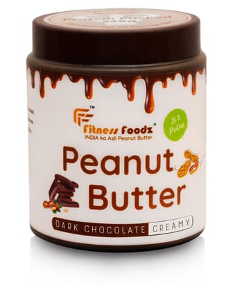 FITNESS FOODZ Dark Chocolate Peanut Butter | Creamy| 915g | 26% Protein | No Cholesterol | No Preservatives | No Hydrogenated Oil