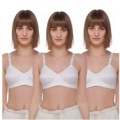 FINE GIRL Women's Cotton Non-Padded Non-Wired Sports Bra Combo (Pack of 3)  (B, Combo (Beige, Black, White), 28) : : Fashion