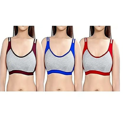 FASHION BONES Full Coverage Sports Cotton Bra for Women and Girls