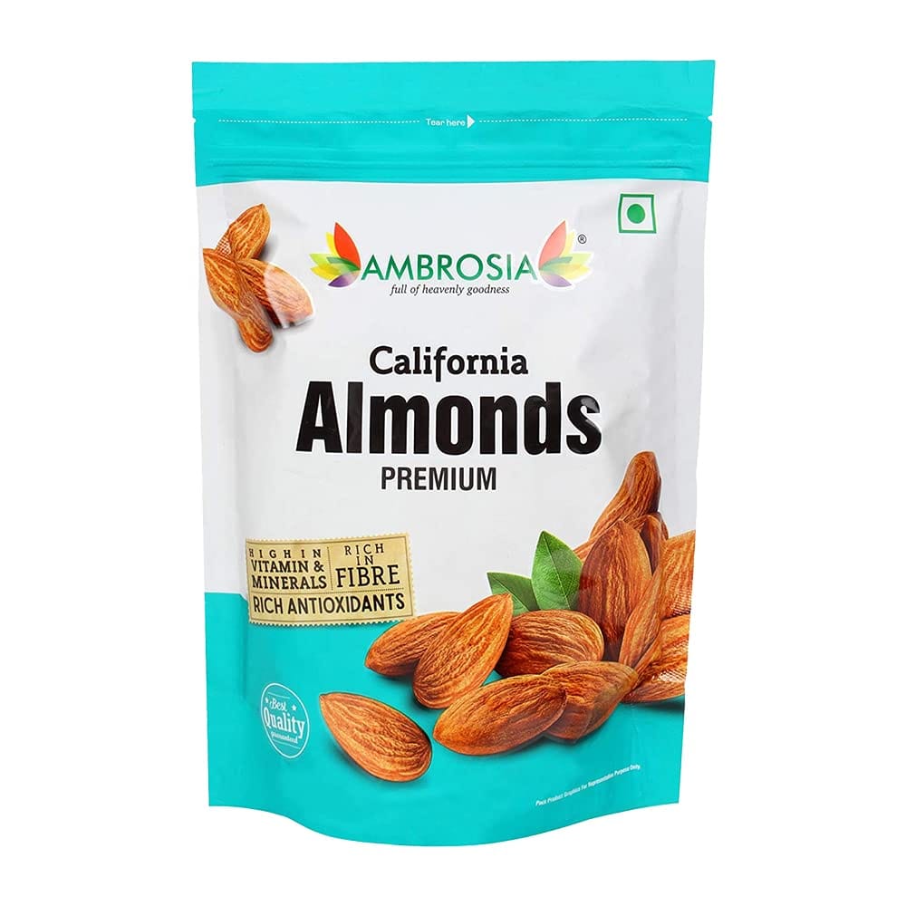 Ambrosia California Whole Almonds 500g (Pack of 1)