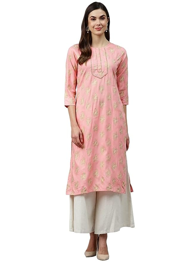 Nesara Cotton Print Straight Kurti for Women's