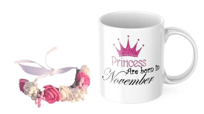 LOOPS N KNOTS Gift for Sister Printed Ceramic Mug and Wristband Combo|Pack of 1Mugs& 1 Wristband (Wristband & Printed Mug,) Gift for Rakhi for Sister WB&M036