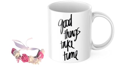 LOOPS N KNOTS Gift for Sister Printed Ceramic Mug and Wristband Combo|Pack of 1Mugs& 1 Wristband (Wristband & Printed Mug,) Gift for Rakhi for Sister WB&M003