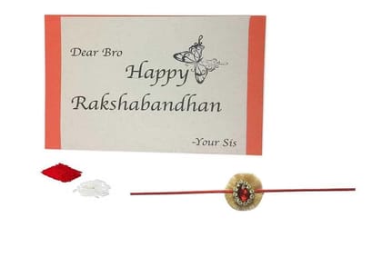 Loops n knots ? Designer Rakhi For Brother Crystal Stone Rakhi & Thread Wristband For Rakshabandhan with card SRC023