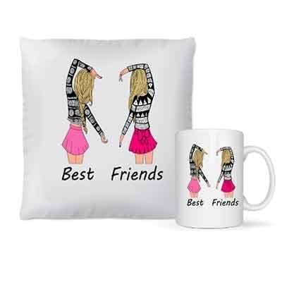 LOOPS N KNOTS ? Gifts for Friends/Sister/Kids Printed Cushion (12 inch X 12 inch) A Coffee Mug Customisation Available