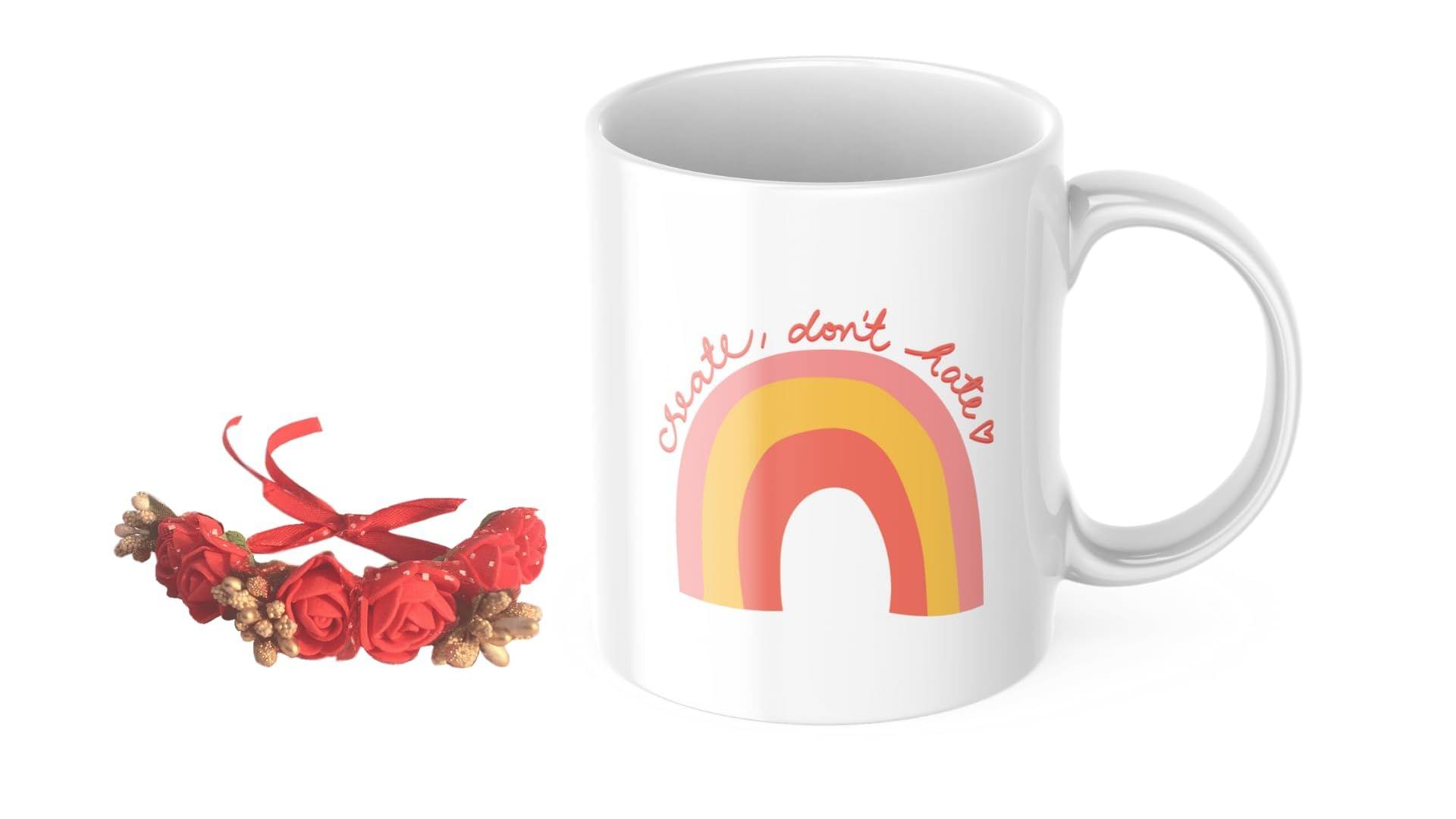 LOOPS N KNOTS "Sisterly Delights: A Coffee Mug and Floral Wristband Gift Set for Sister WB&M141