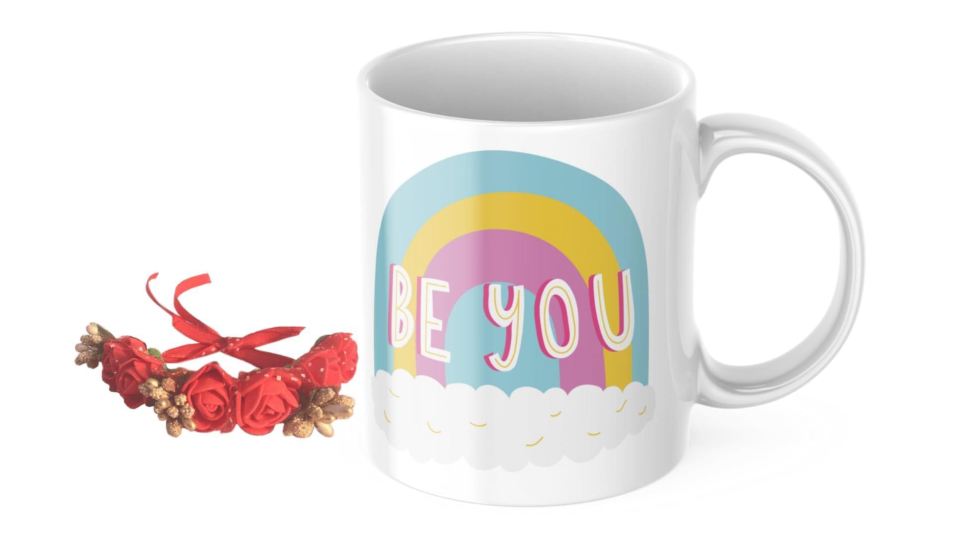 LOOPS N KNOTS "Sisterly Delights: A Coffee Mug and Floral Wristband Gift Set for Sister WB&M139