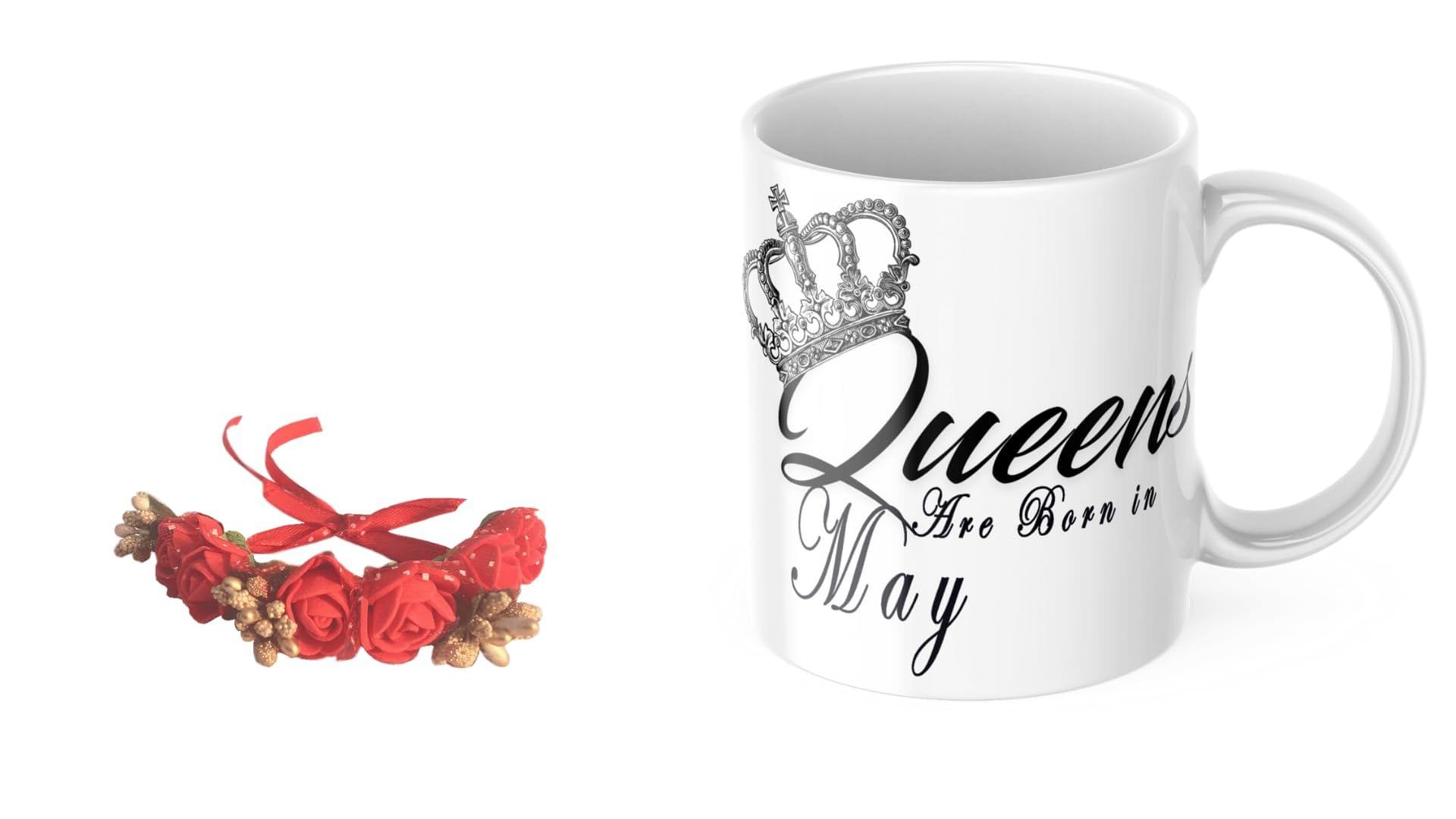 LOOPS N KNOTS "Sisterly Delights: A Coffee Mug and Floral Wristband Gift Set for Sister WB&M129