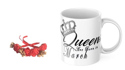 LOOPS N KNOTS "Sisterly Delights: A Coffee Mug and Floral Wristband Gift Set for Sister WB&M127