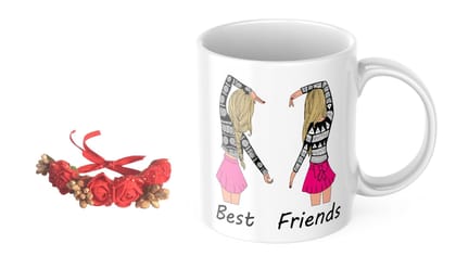 LOOPS N KNOTS "Sisterly Delights: A Coffee Mug and Floral Wristband Gift Set for Sister WB&M121