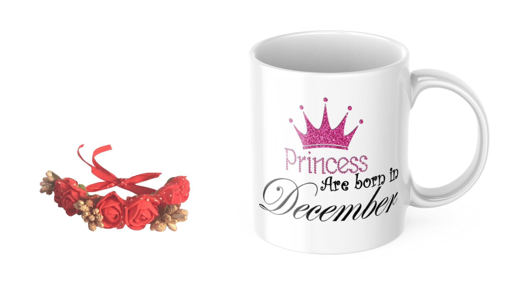 LOOPS N KNOTS "Sisterly Delights: A Coffee Mug and Floral Wristband Gift Set for Sister WB&M110