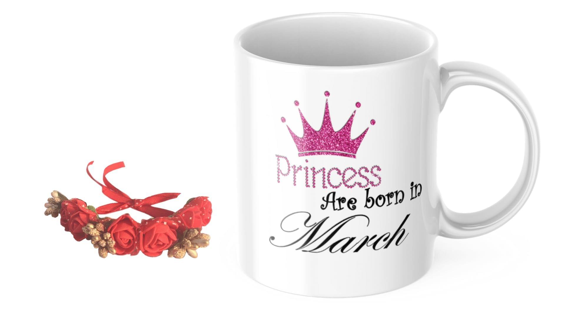 LOOPS N KNOTS "Sisterly Delights: A Coffee Mug and Floral Wristband Gift Set for Sister WB&M101