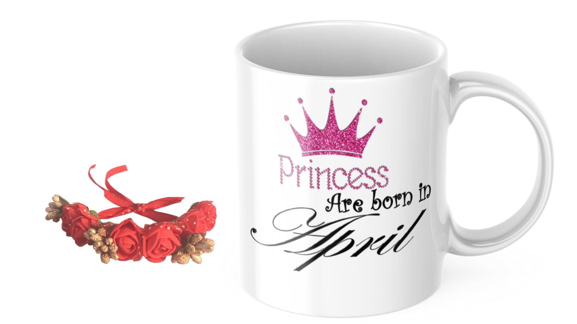 LOOPS N KNOTS "Sisterly Delights: A Coffee Mug and Floral Wristband Gift Set for Sister WB&M102