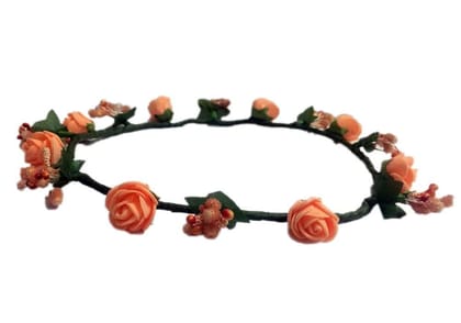 Loops n Knots Orange Tiara/Crown/Headband For Girls & Women -Hair Accessories For Birthday,Party & Wedding