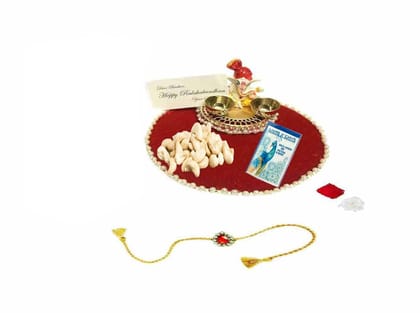 Loops n knots Rakhi Gift Hamper For Brother With Platter Pl16216f