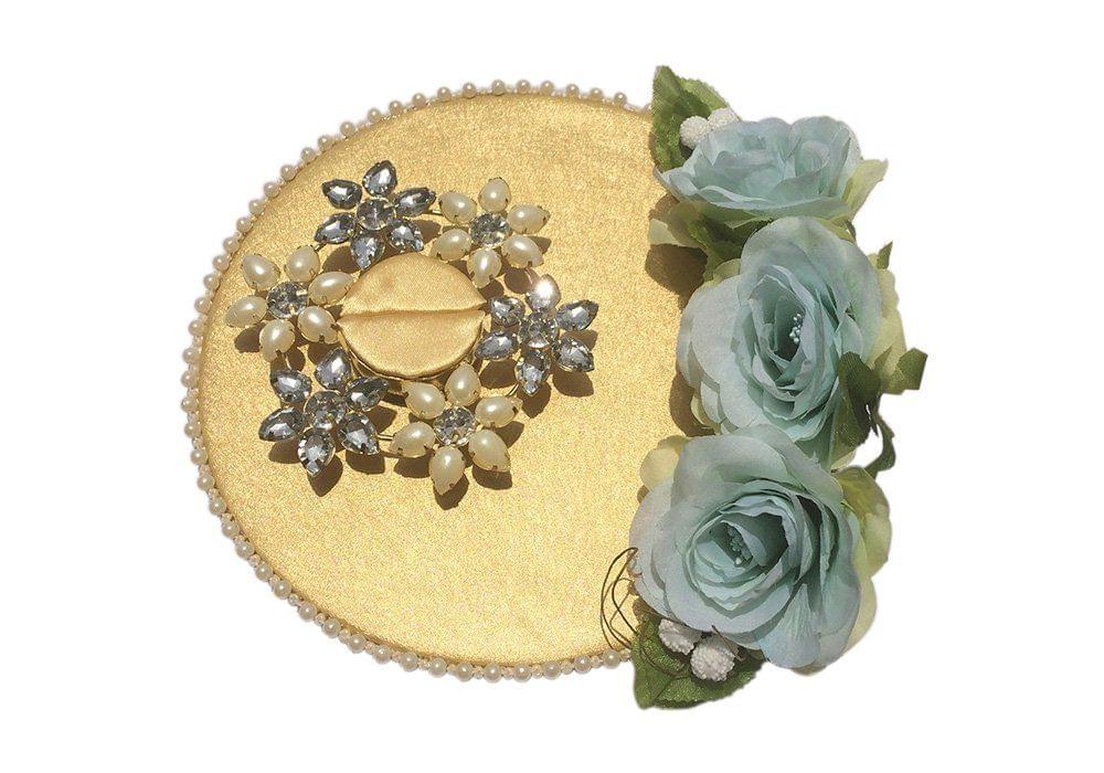 Loops n knots Red & Golden Wedding Ring Tray/Engagement Ring Platter with 2  Ring Holder (rp027ch) Iron, Cotton Gift Box Price in India - Buy Loops n  knots Red & Golden Wedding