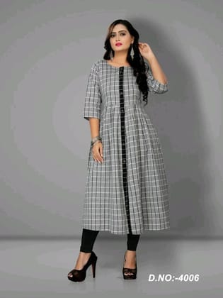 Women's Cotton Flared Stripe Kurti